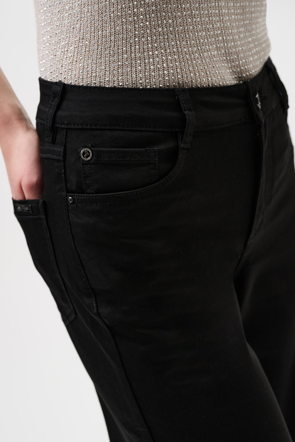 Joseph Ribkoff | Goldie | Classic Wide-Leg Stretch Jeans - Black251968BCO