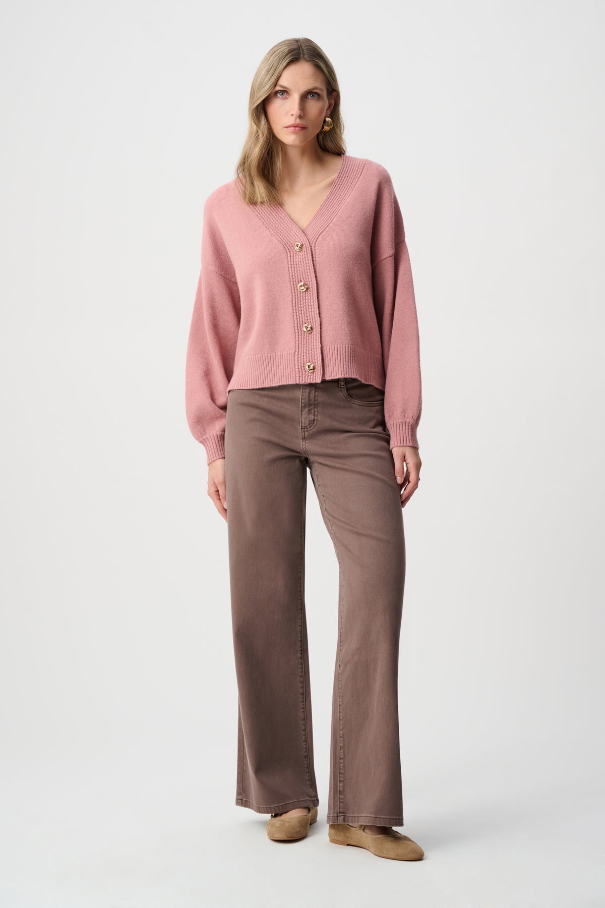 Joseph Ribkoff | Goldie | Classic Wide-Leg Stretch Jeans - Vintage Rose 251968F26