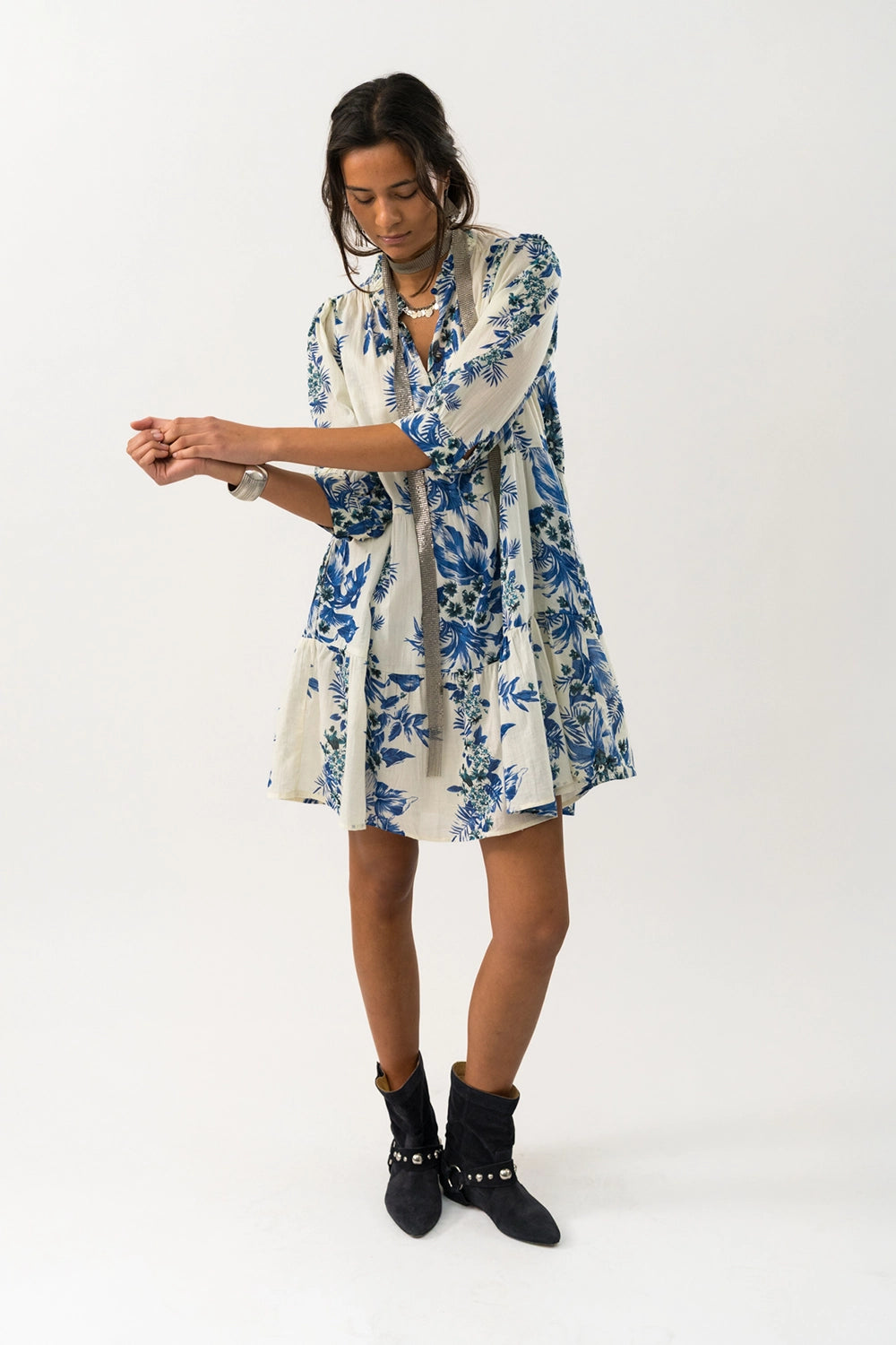 Lollys Laundry | SabineLL Short Dress SS - Blue