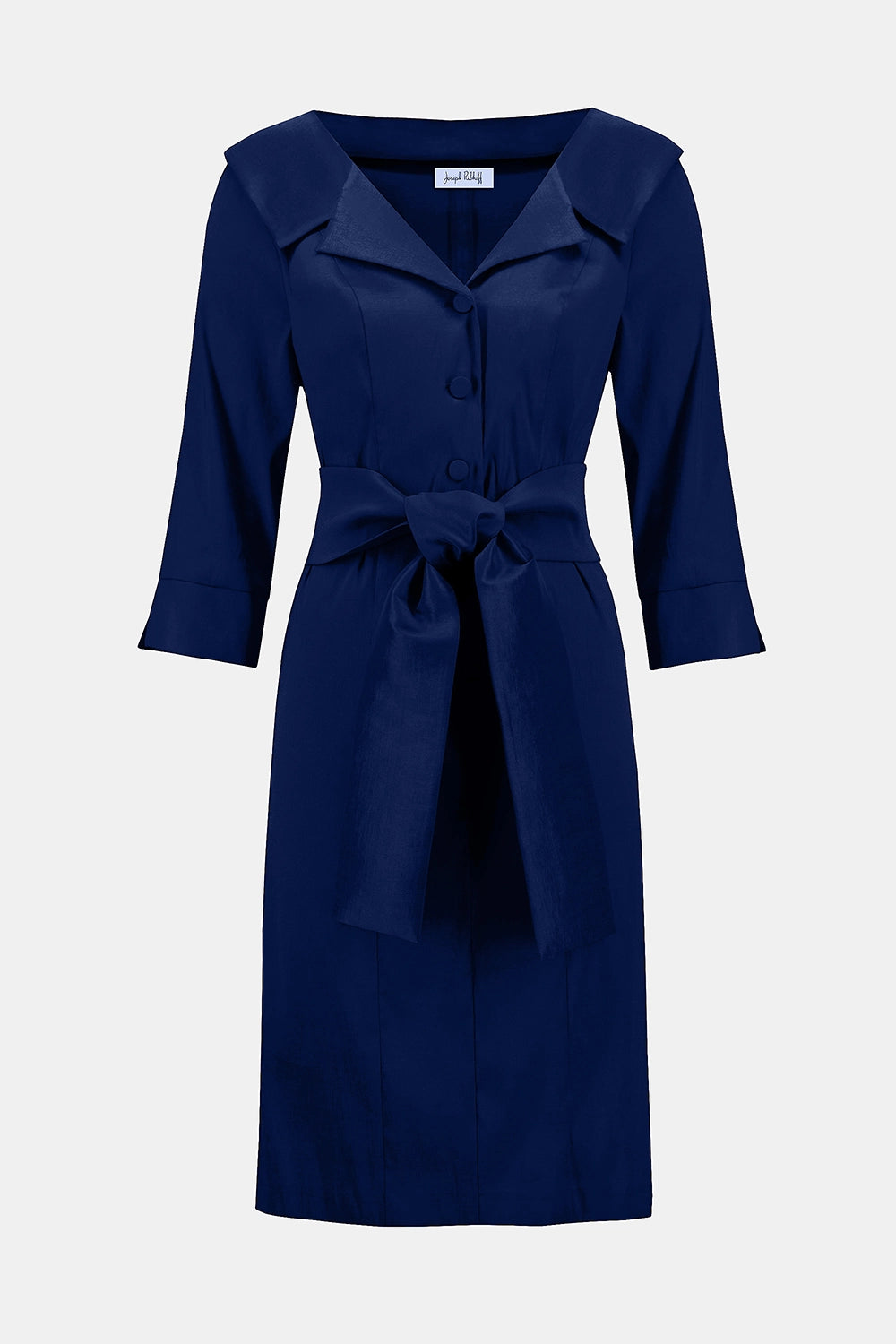 Joseph Ribkoff | Signature | Stretch Taffeta Sheath Dress with Sash Belt - Navy 252718F25