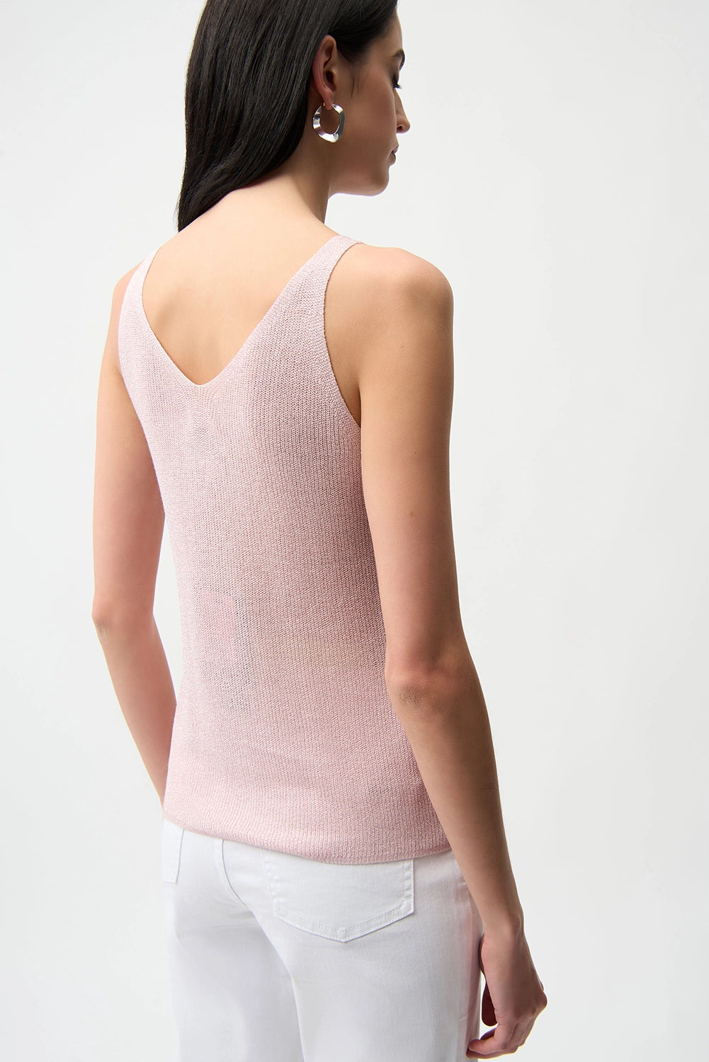 Joseph Ribkoff | Metallic Knitted Camisole with Rhinestones - Petal Pink 252915S26