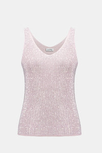 Joseph Ribkoff | Metallic Knitted Camisole with Rhinestones - Petal Pink 252915S26