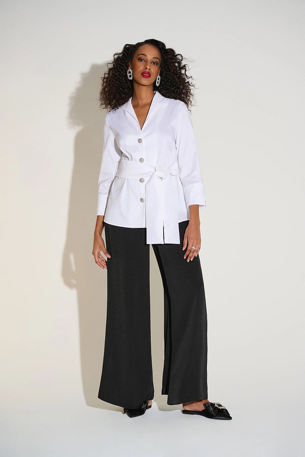 Joseph Ribkoff | Signature | Stretch Taffeta Fitted Blouse - Vanilla 253797