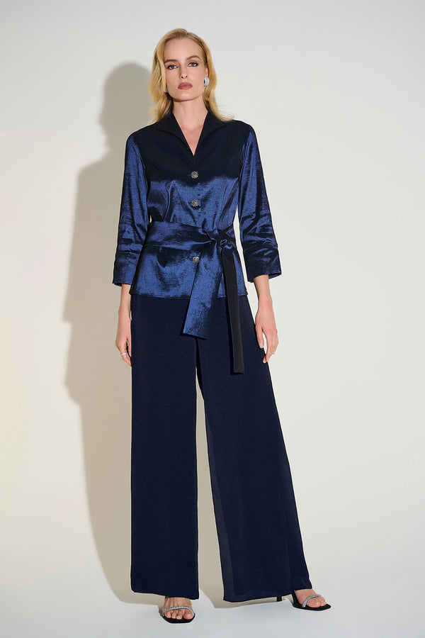 Joseph Ribkoff | Signature | Stretch Taffeta Fitted Blouse - Midnight Blue 253797
