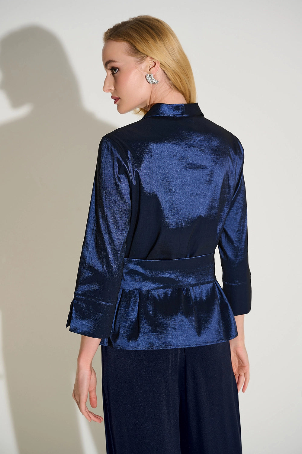 Joseph Ribkoff | Signature | Stretch Taffeta Fitted Blouse - Midnight Blue 253797