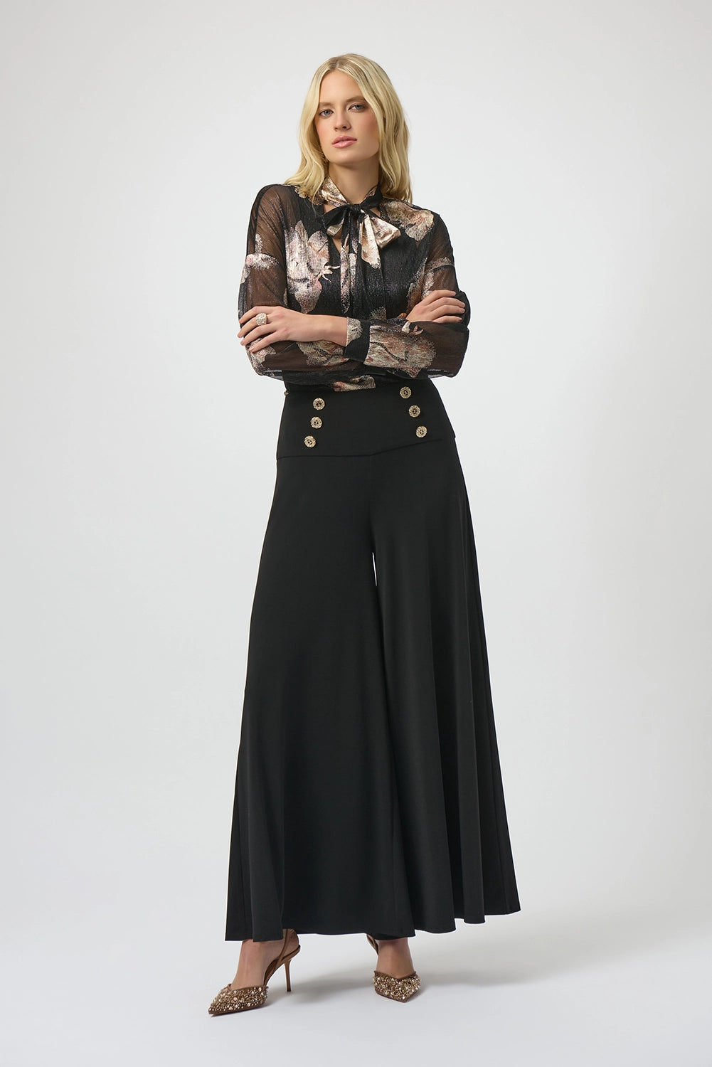 Joseph Ribkoff | Moss Crepe Knit Flared Pants 254178