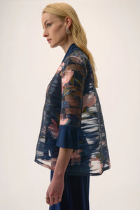Joseph Ribkoff | Signature | Jacquard Organza Floral Print Swing Jacket 254729