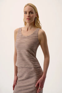 Joseph Ribkoff | Signature | Lurex Cascade Knit Cover-Up and Cami Set - Sand 254732