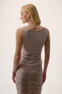 Joseph Ribkoff | Signature | Lurex Cascade Knit Cover-Up and Cami Set - Sand 254732