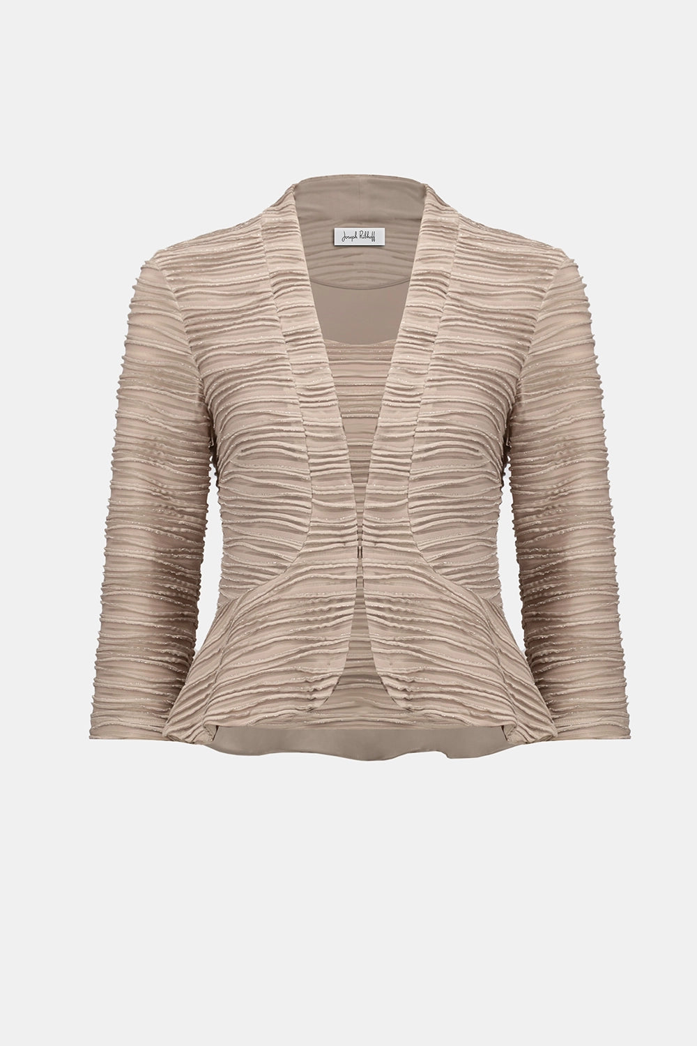 Joseph Ribkoff | Signature | Lurex Cascade Knit Cover-Up and Cami Set - Sand 254732