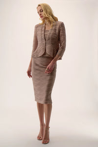Joseph Ribkoff | Signature | Lurex Cascade Knit Pull-On Pencil Skirt - Sand 254733
