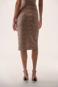 Joseph Ribkoff | Signature | Lurex Cascade Knit Pull-On Pencil Skirt - Sand 254733