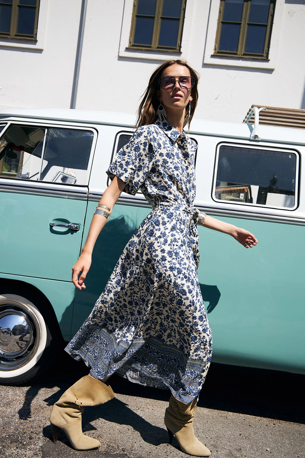 Lollys Laundry | BlakeLL Midi Dress SS - Blue