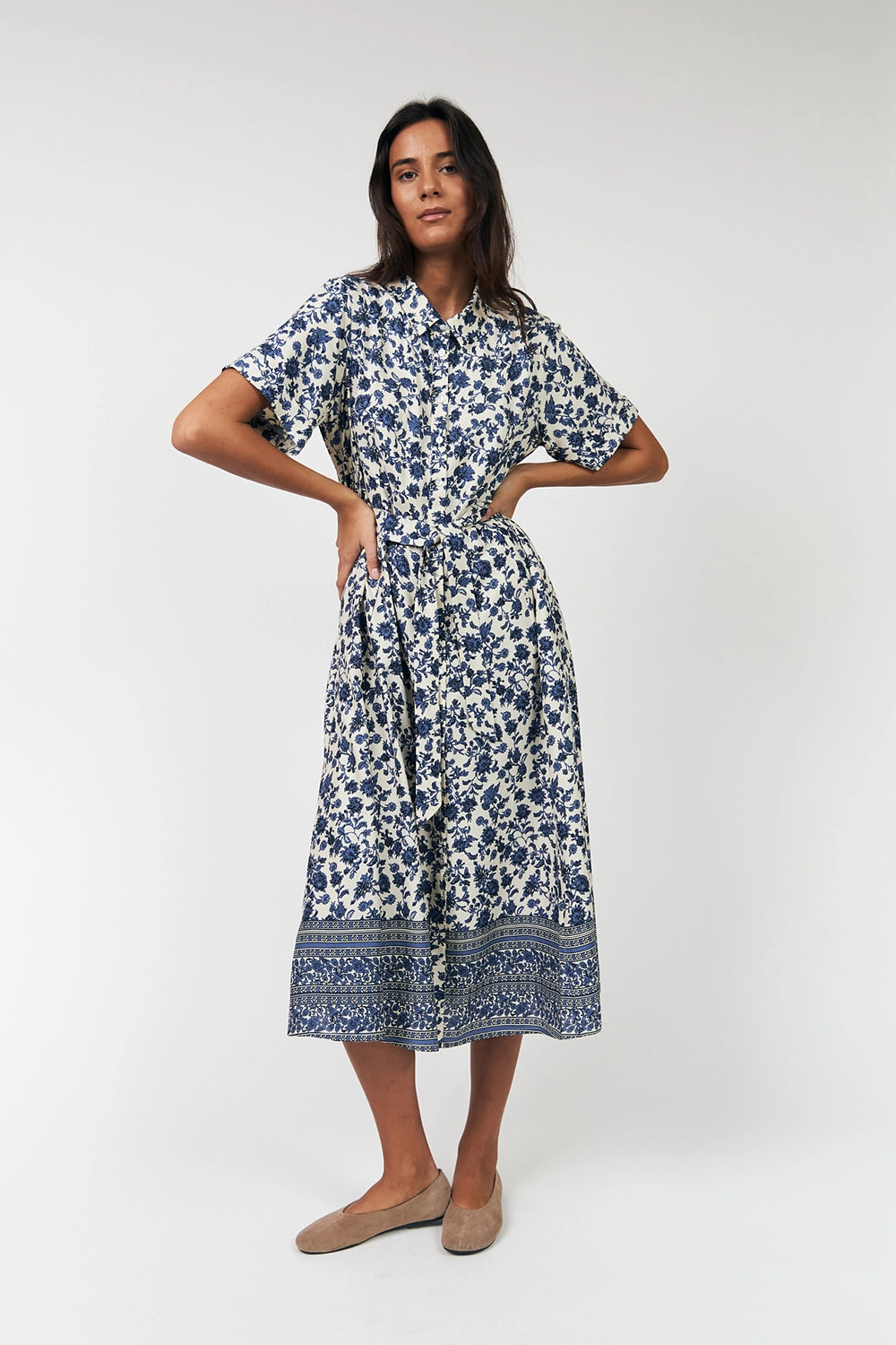 Lollys Laundry | BlakeLL Midi Dress SS - Blue