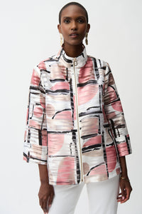 Joseph Ribkoff | Organza Jacquard Abstract Print Boxy Jacket 261052