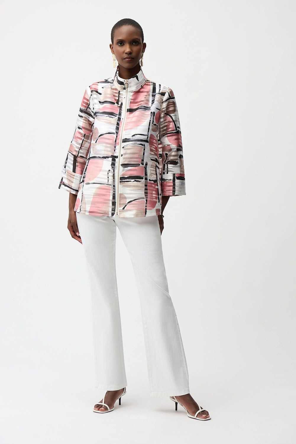 Joseph Ribkoff | Organza Jacquard Abstract Print Boxy Jacket 261052