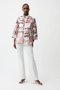 Joseph Ribkoff | Organza Jacquard Abstract Print Boxy Jacket 261052