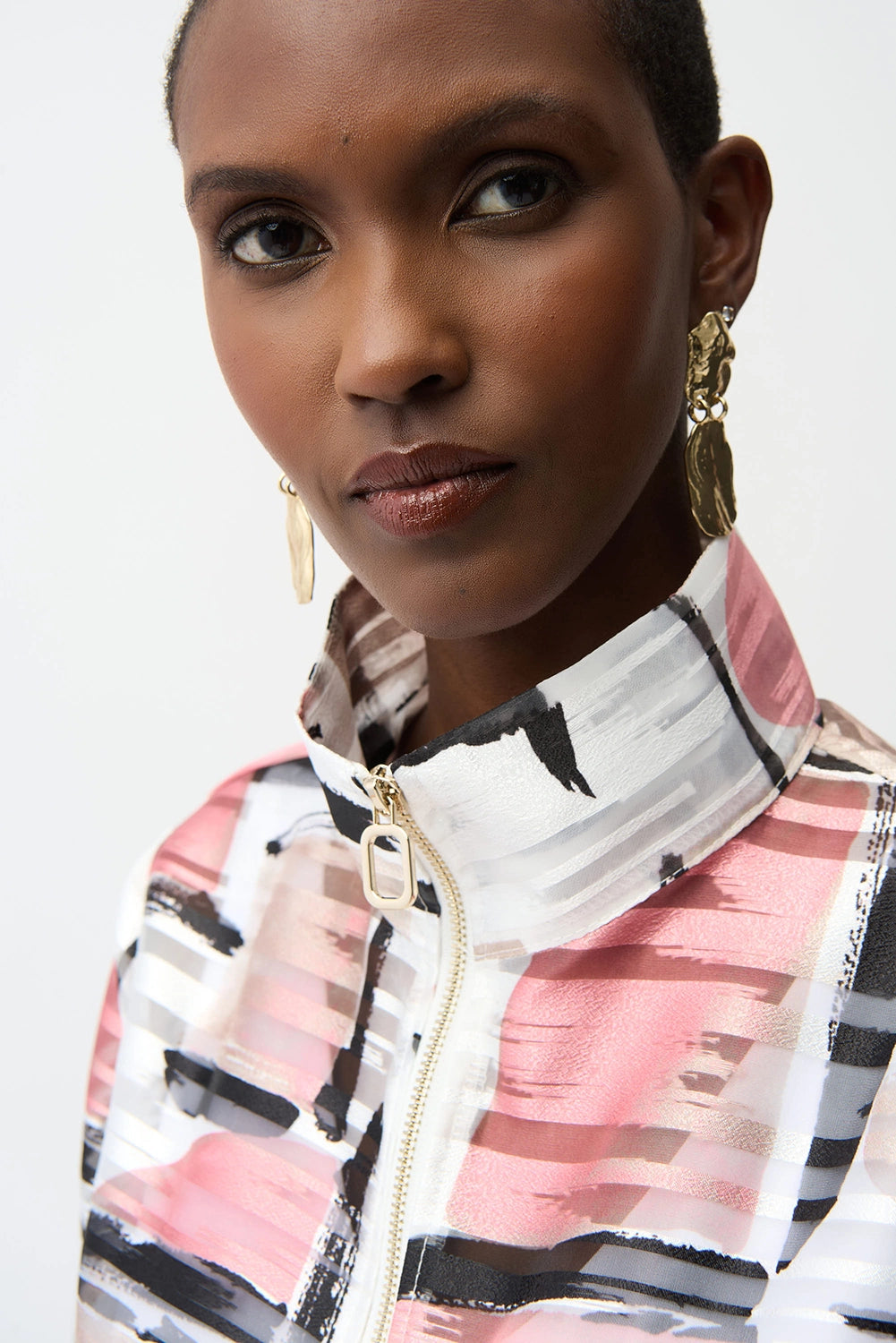 Joseph Ribkoff | Organza Jacquard Abstract Print Boxy Jacket 261052
