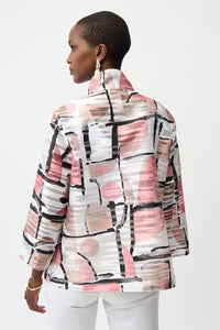 Joseph Ribkoff | Organza Jacquard Abstract Print Boxy Jacket 261052