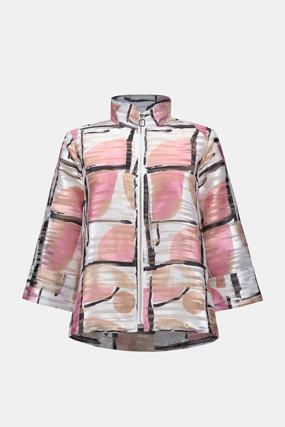 Joseph Ribkoff | Organza Jacquard Abstract Print Boxy Jacket 261052