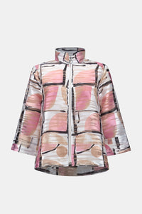 Joseph Ribkoff | Organza Jacquard Abstract Print Boxy Jacket 261052