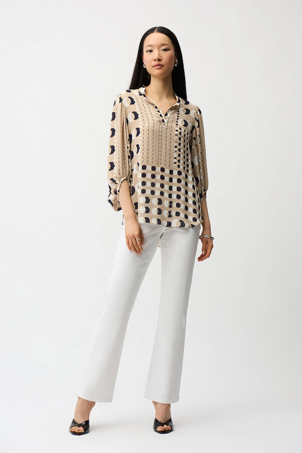 Joseph Ribkoff | Recycled Georgette Dot Print Boxy Tunic 261099