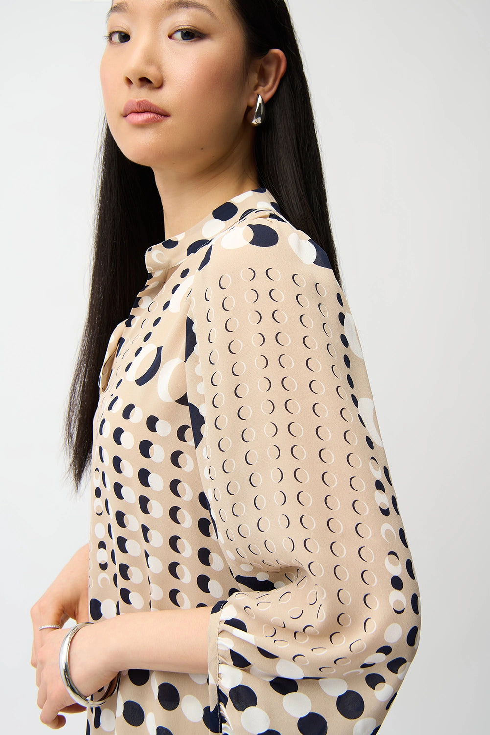 Joseph Ribkoff | Recycled Georgette Dot Print Boxy Tunic 261099