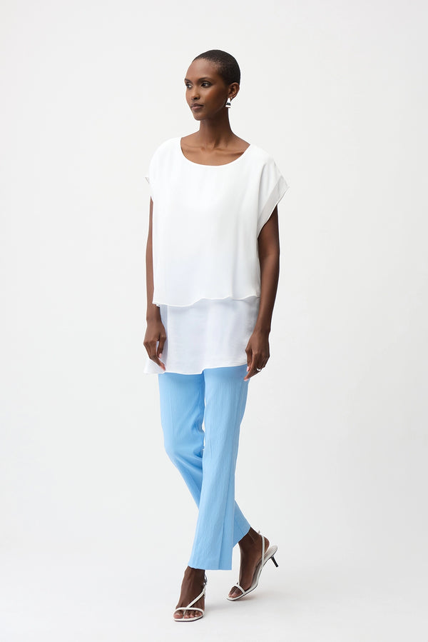 Joseph Ribkoff | Jacquard Straight Pull-On Pants - Sky Blue 261148