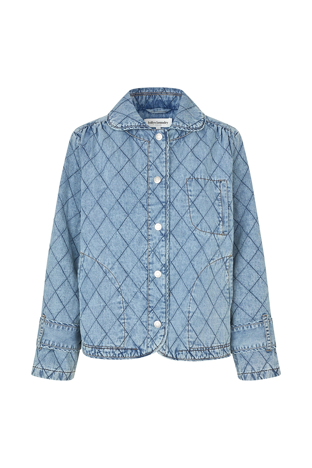 Lollys Laundry | ViolaLL Quilted Jacket LS - Washed Denim