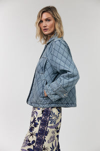 Lollys Laundry | ViolaLL Quilted Jacket LS - Washed Denim