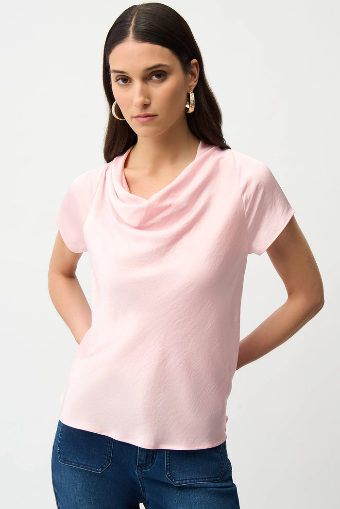 Joseph Ribkoff | Recycled Satin Top With Cowl Neckline - Petal Pink 261195