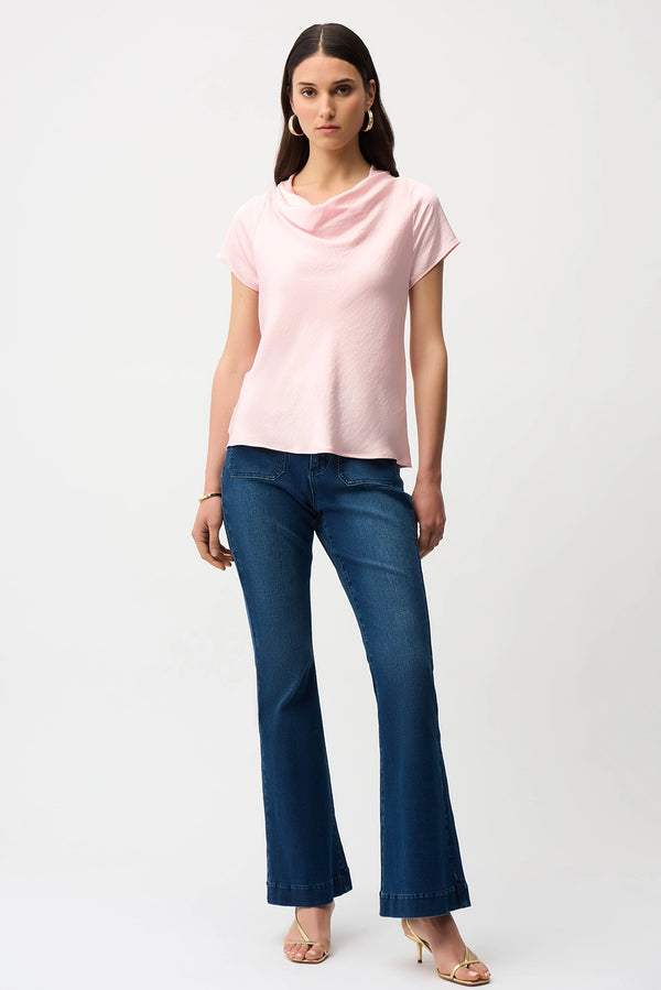 Joseph Ribkoff | Recycled Satin Top With Cowl Neckline - Petal Pink 261195