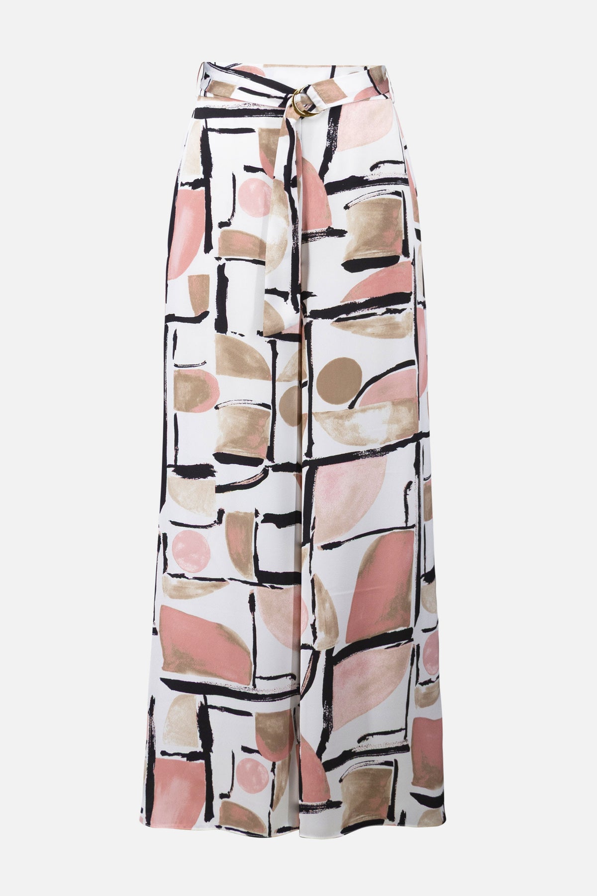 Joseph Ribkoff |Recycled Satin Abstract Print Wide Leg Pull-On Pants 261198