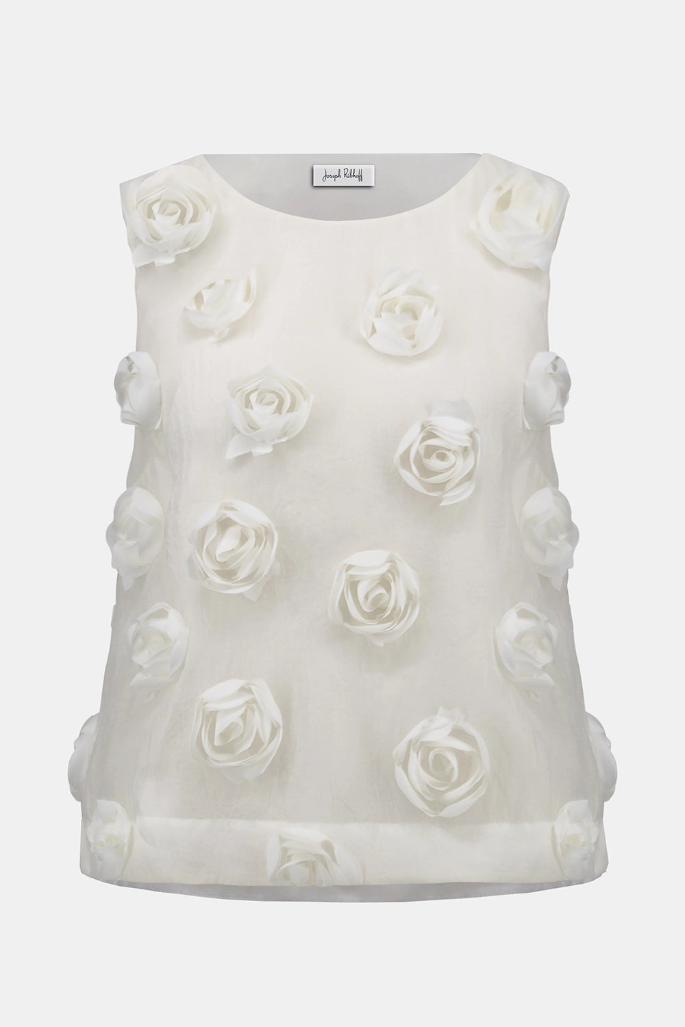 Joseph Ribkoff |Novelty Sleeveless Top With 3D Floral Embroidery - Off White 261220