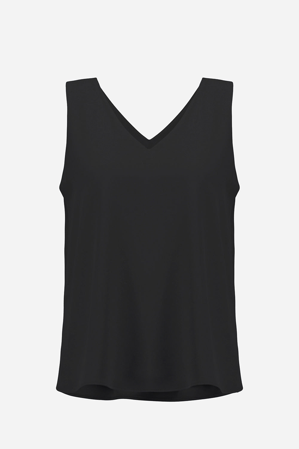 Joseph Ribkoff | Woven Twill Sleeveless Straight Top With V-necklineline - Black 261248