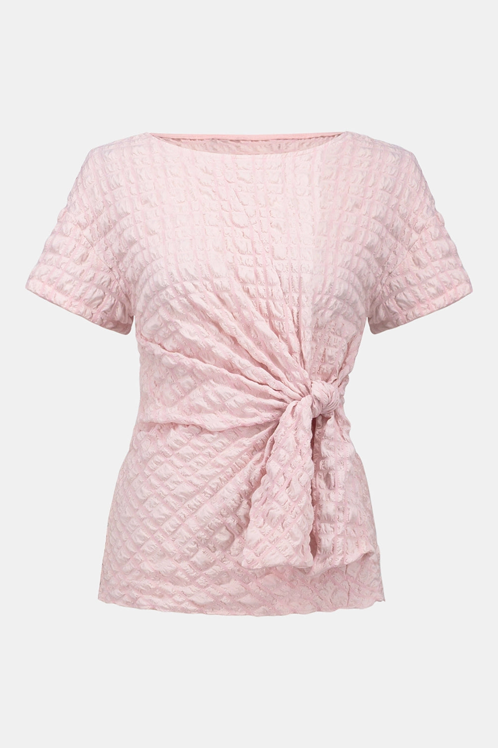 Joseph Ribkoff | Bubble Jacquard Fitted Top With Sash Knot 261297