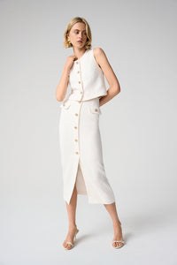 Joseph Ribkoff | Bouclé Pencil Skirt With Gold Buttons 261301