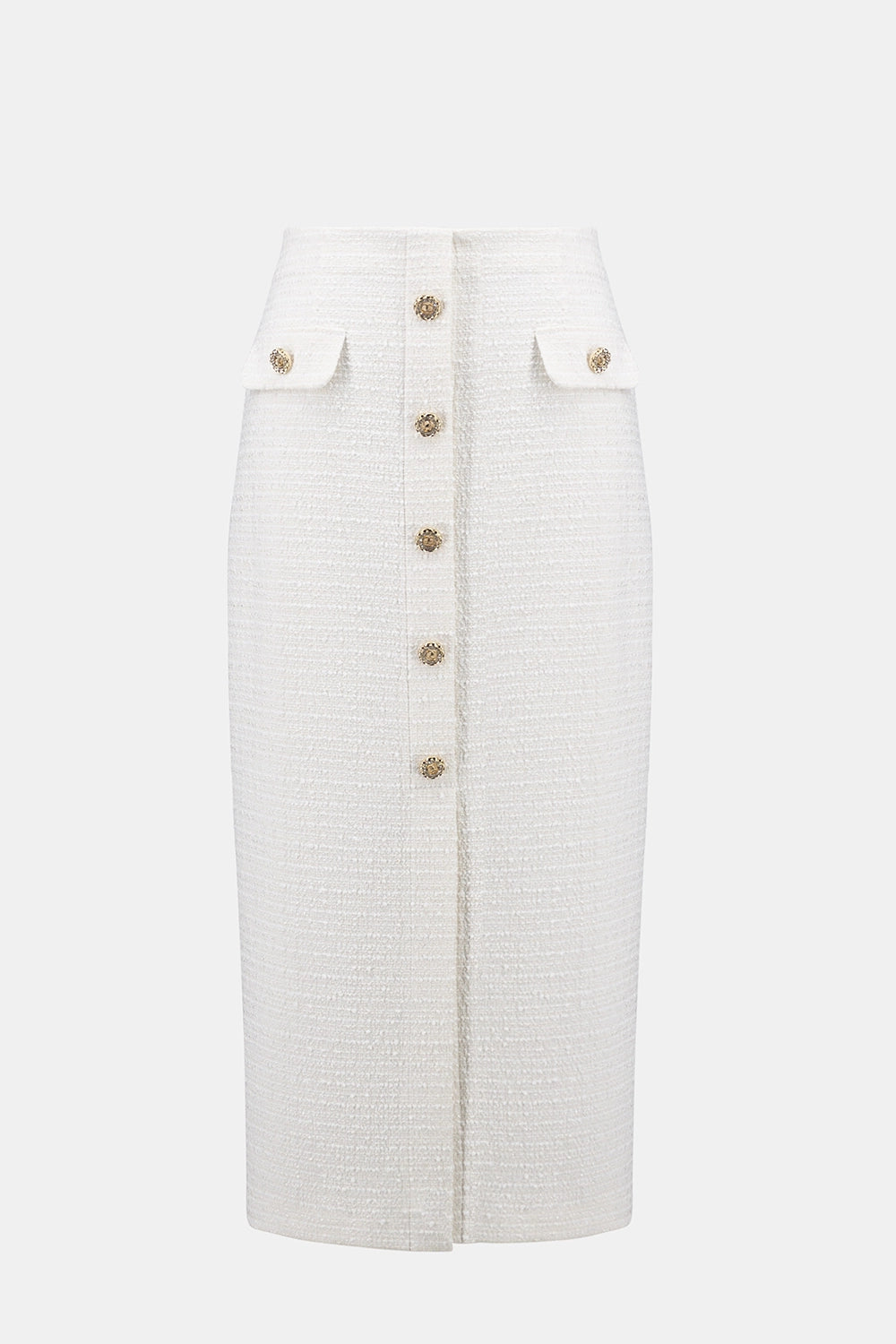 Joseph Ribkoff | Bouclé Pencil Skirt With Gold Buttons 261301