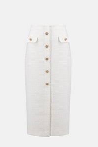 Joseph Ribkoff | Bouclé Pencil Skirt With Gold Buttons 261301