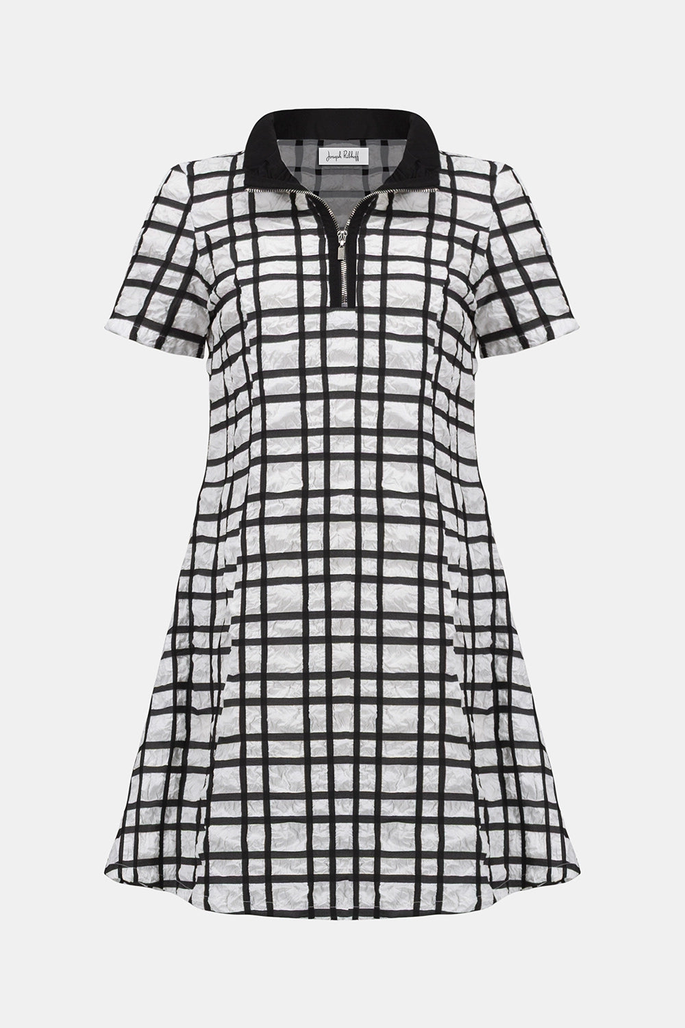 Joseph Ribkoff | Jacquard Plaid Print A-line Dress With Contrast Detail 261307