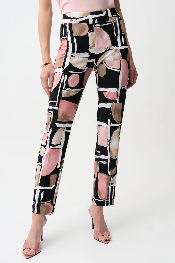Joseph Ribkoff | Silky Knit Abstract Print Straight Pull-On Pants 261309