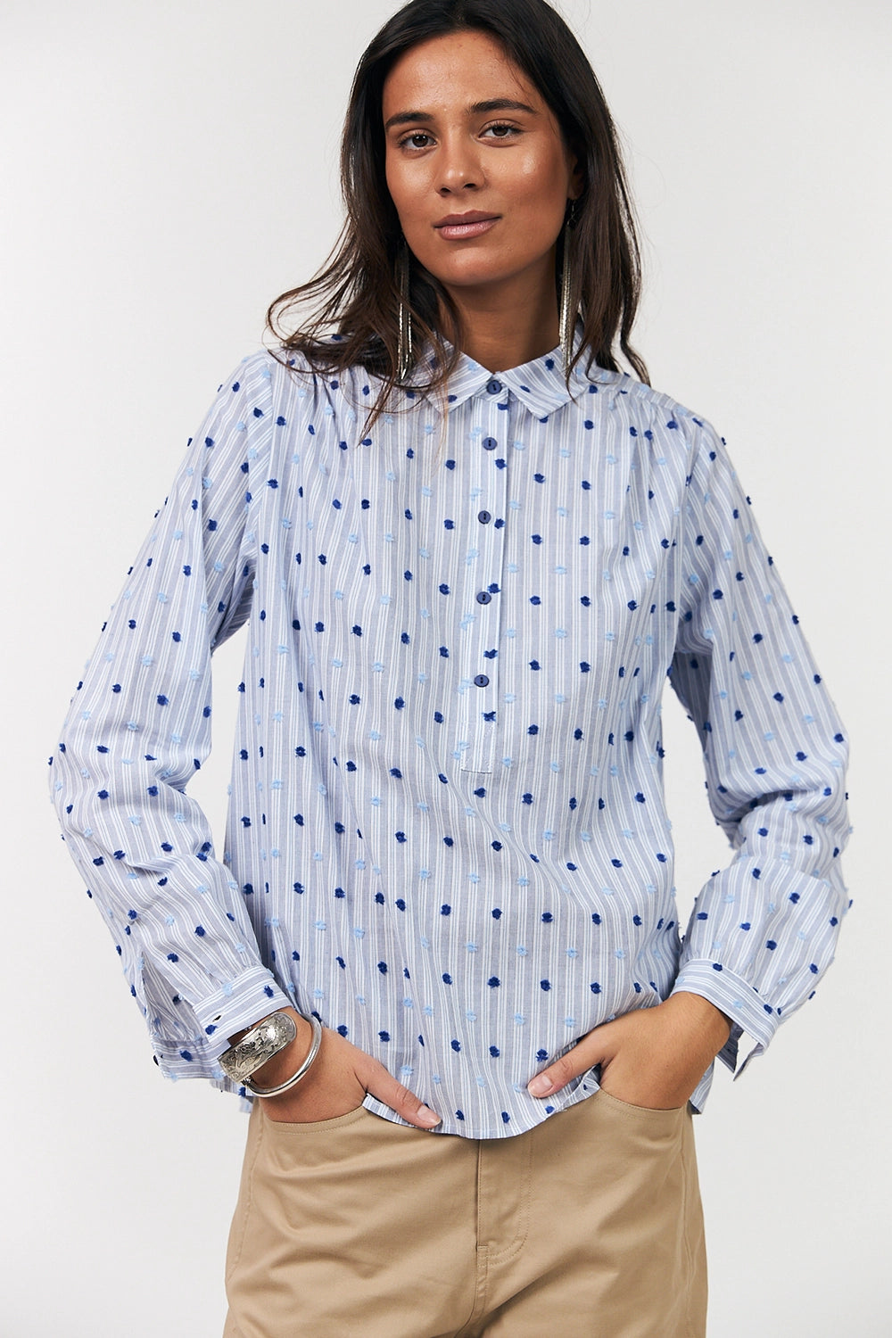 Lollys Laundry | LariLL Shirt LS - Dark Blue