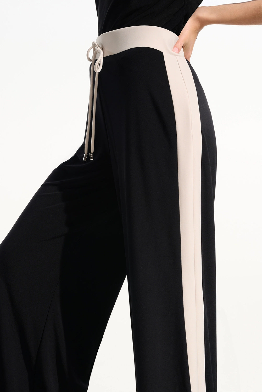 Joseph Ribkoff | Silky Knit Color Block Wide Leg Pull-On Pants 261612