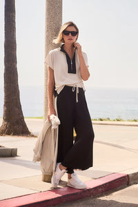 Joseph Ribkoff | Silky Knit Color Block Wide Leg Pull-On Pants 261612