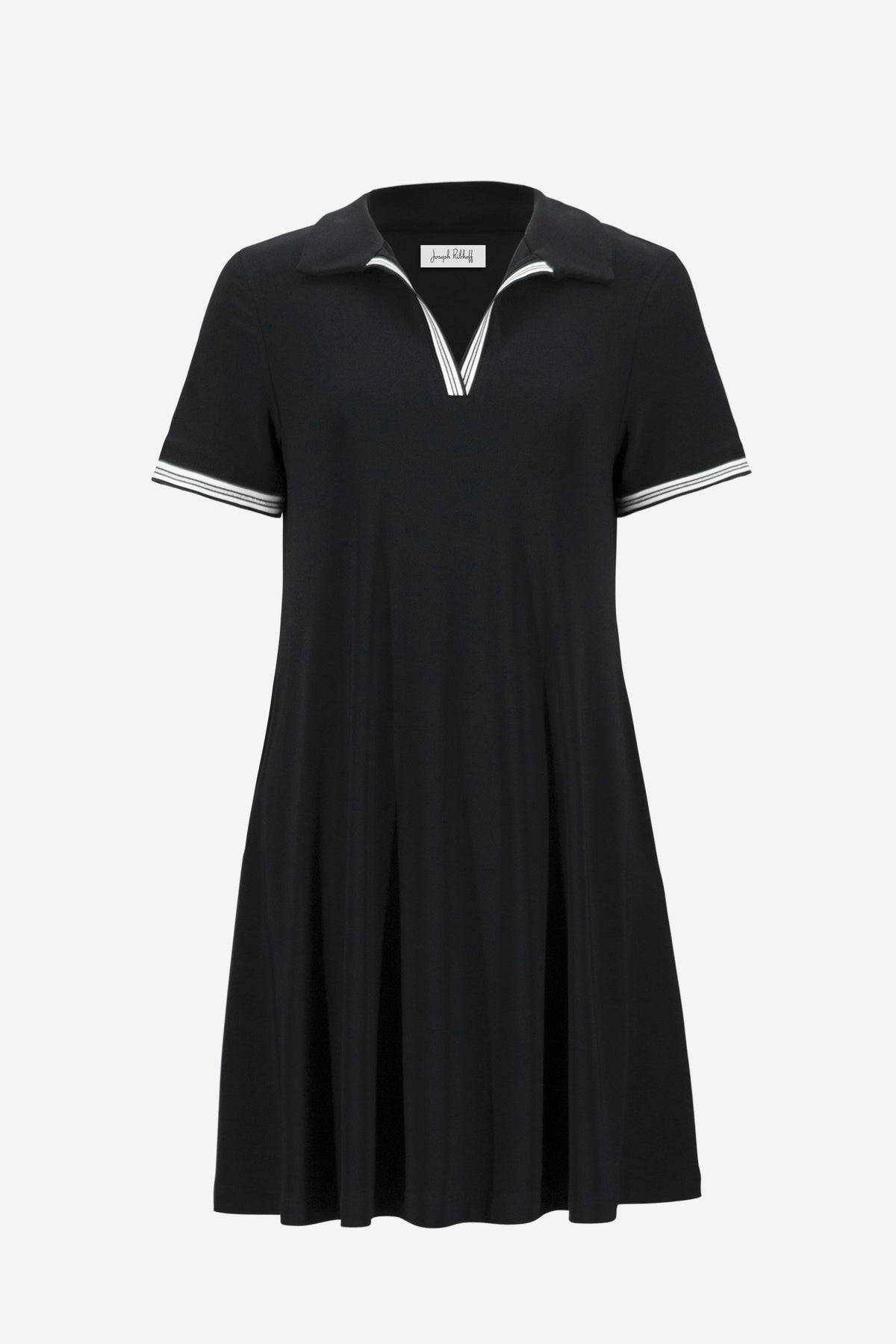 Joseph Ribkoff | Silky Knit Trapeze Dress With Polo Collar - Black 261614