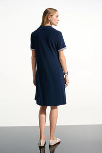 Joseph Ribkoff | Silky Knit Trapeze Dress With Polo Collar - Indigo 261614