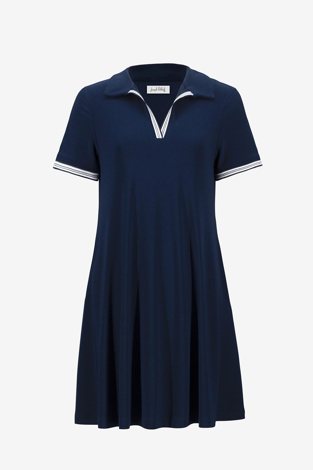 Joseph Ribkoff | Silky Knit Trapeze Dress With Polo Collar - Indigo 261614