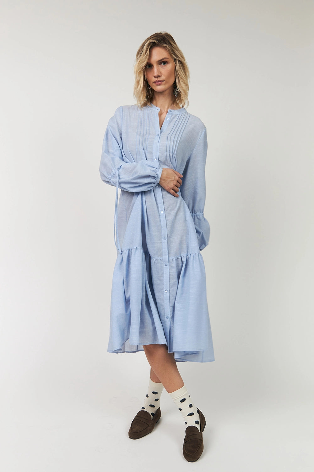 Lollys Laundry | AlannaLL Maxi Dress LS - Light Blue