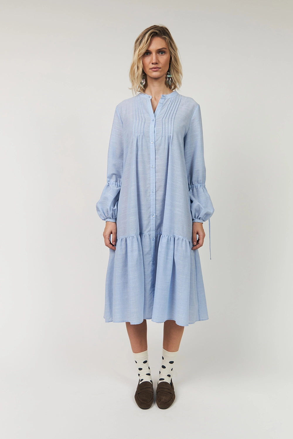 Lollys Laundry | AlannaLL Maxi Dress LS - Light Blue