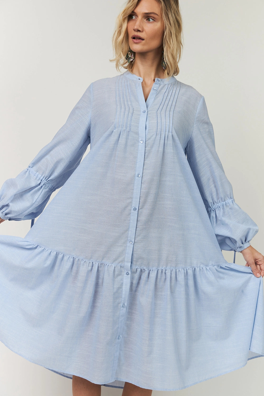 Lollys Laundry | AlannaLL Maxi Dress LS - Light Blue